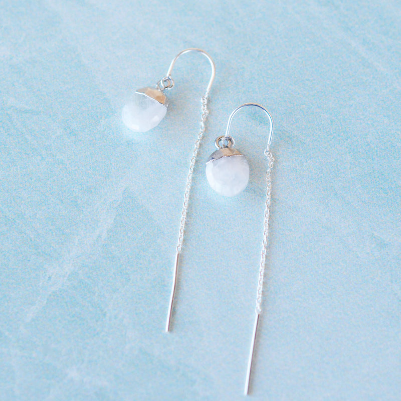 Moonstone Threader Earring