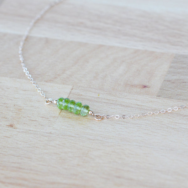 Peridot Bar Necklace