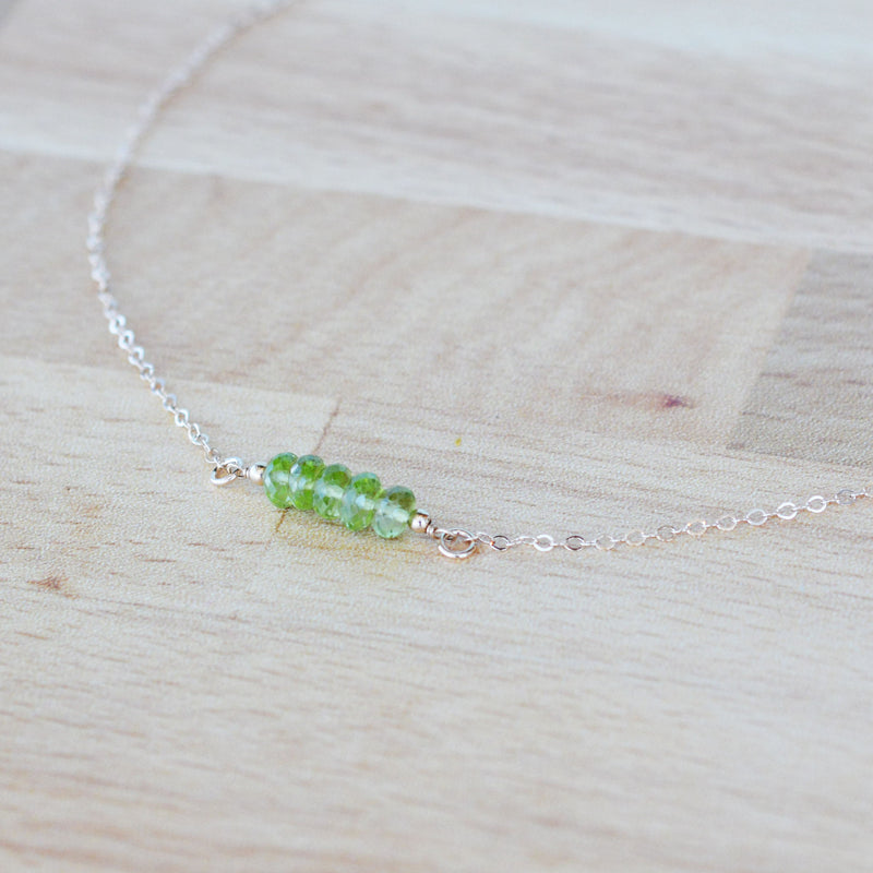 Peridot Bar Necklace