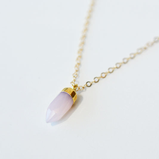 Rose Quartz Point Necklace