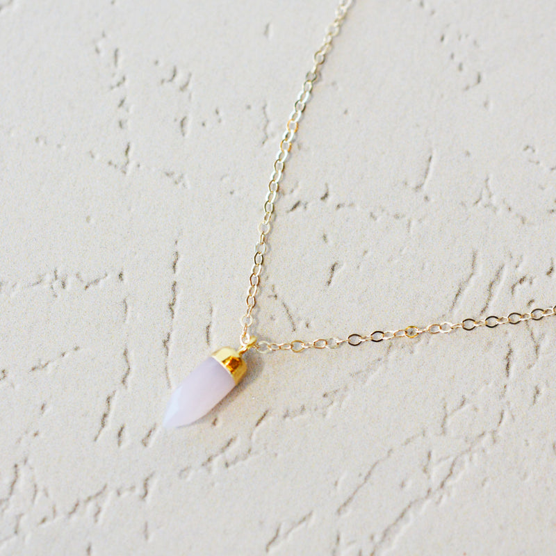 Rose Quartz Point Necklace