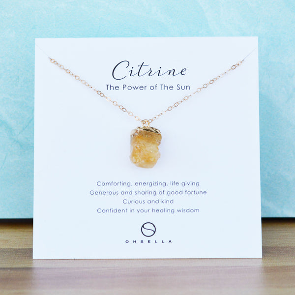 Rough Citrine Necklace