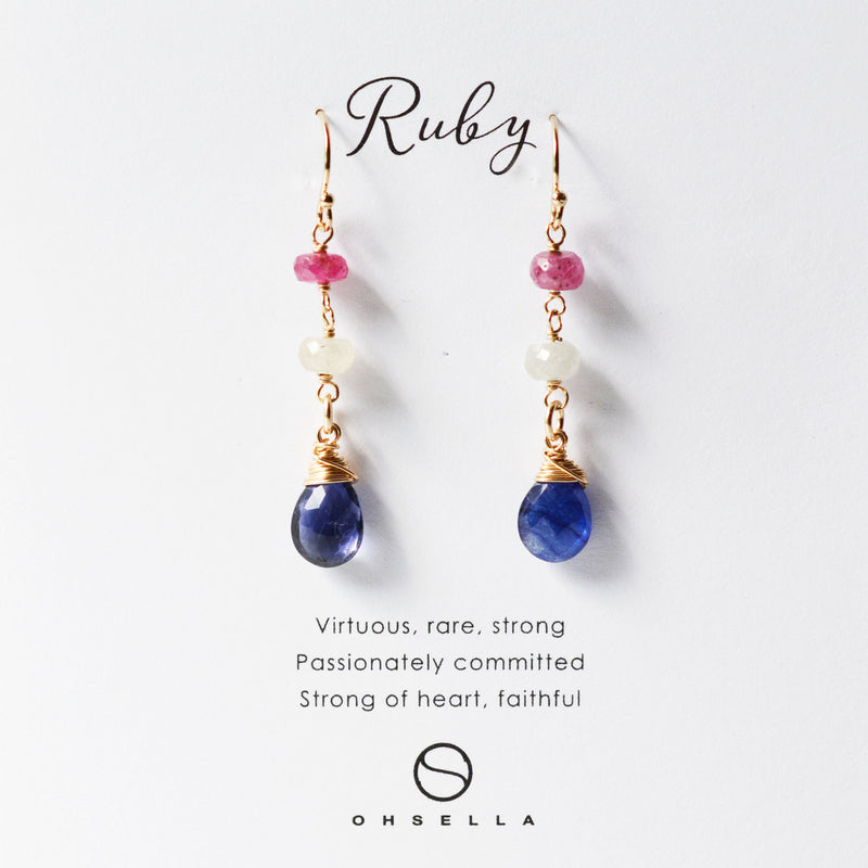 Ruby & Sapphire Earrings