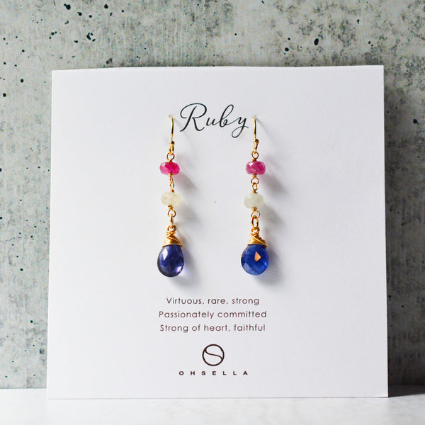 Ruby & Sapphire Earrings