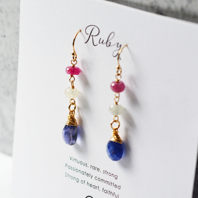 Ruby & Sapphire Earrings