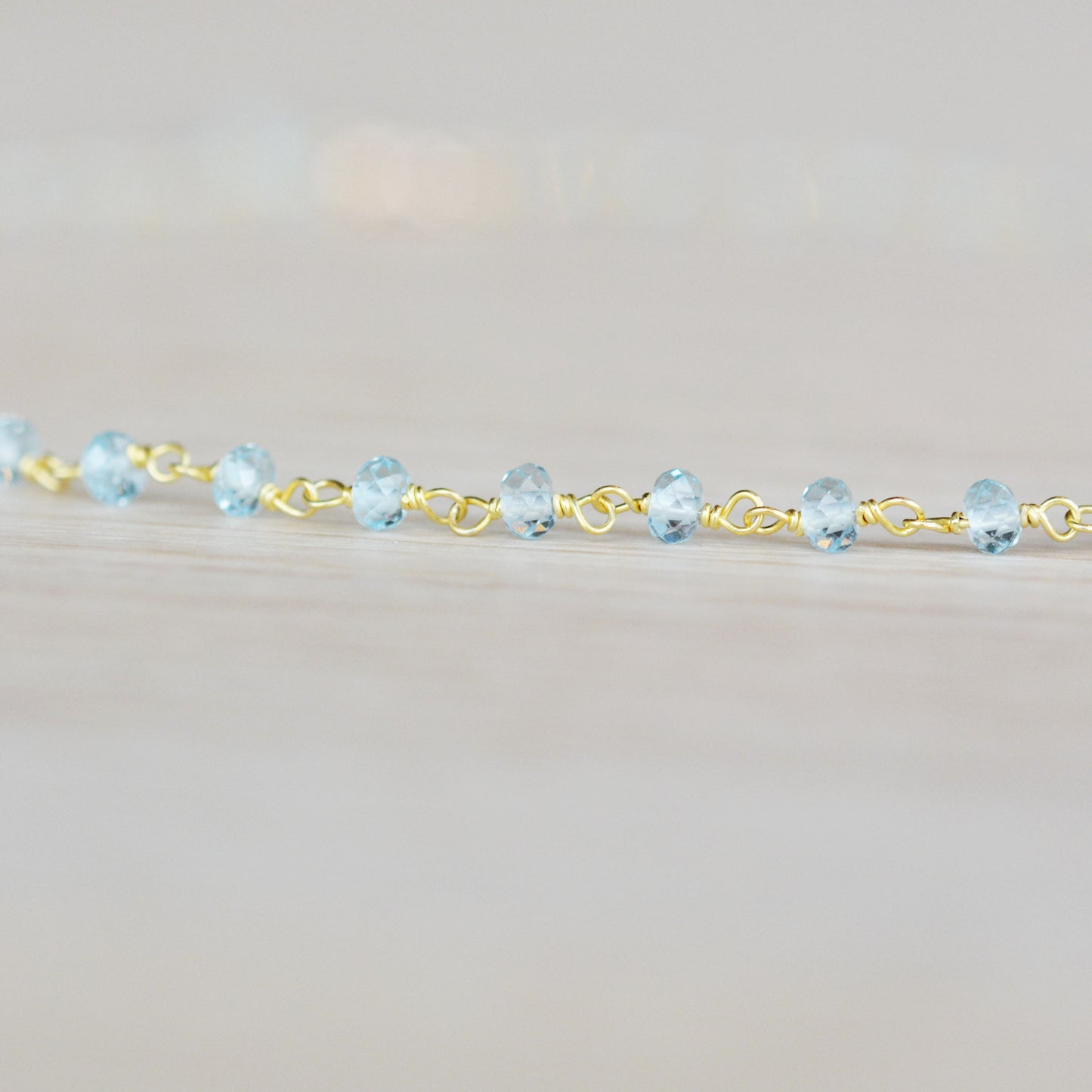 Sky Blue Topaz Beaded Necklace