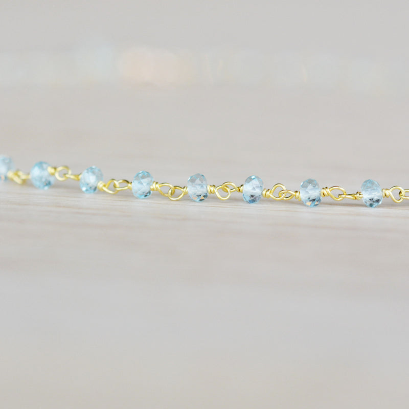 Sky Blue Topaz Beaded Necklace