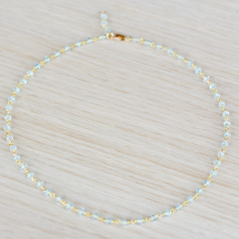 Sky Blue Topaz Beaded Necklace