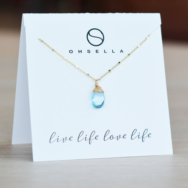 Sky Blue Topaz Pendant Necklace