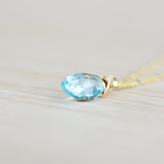 Sky Blue Topaz Pendant Necklace