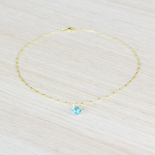 Sky Blue Topaz Pendant Necklace