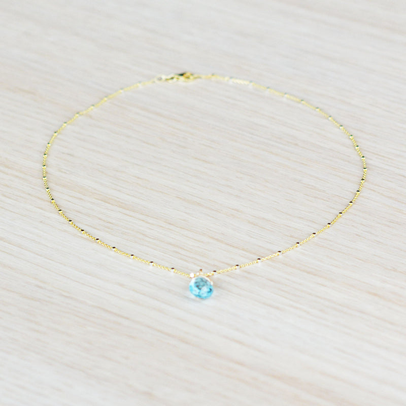 Sky Blue Topaz Pendant Necklace